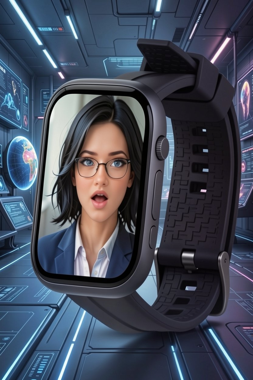 ProjectOSAI AI Companion Watch showing talking AI face