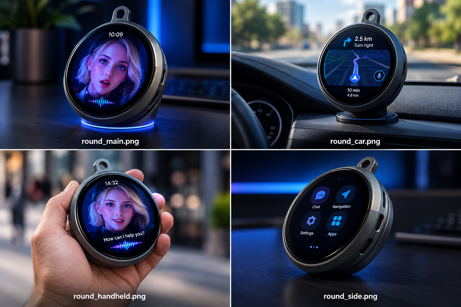 Round AI Companion face view