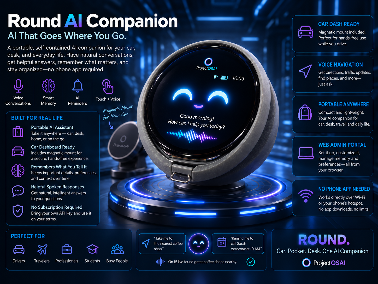 Round AI Companion portable device