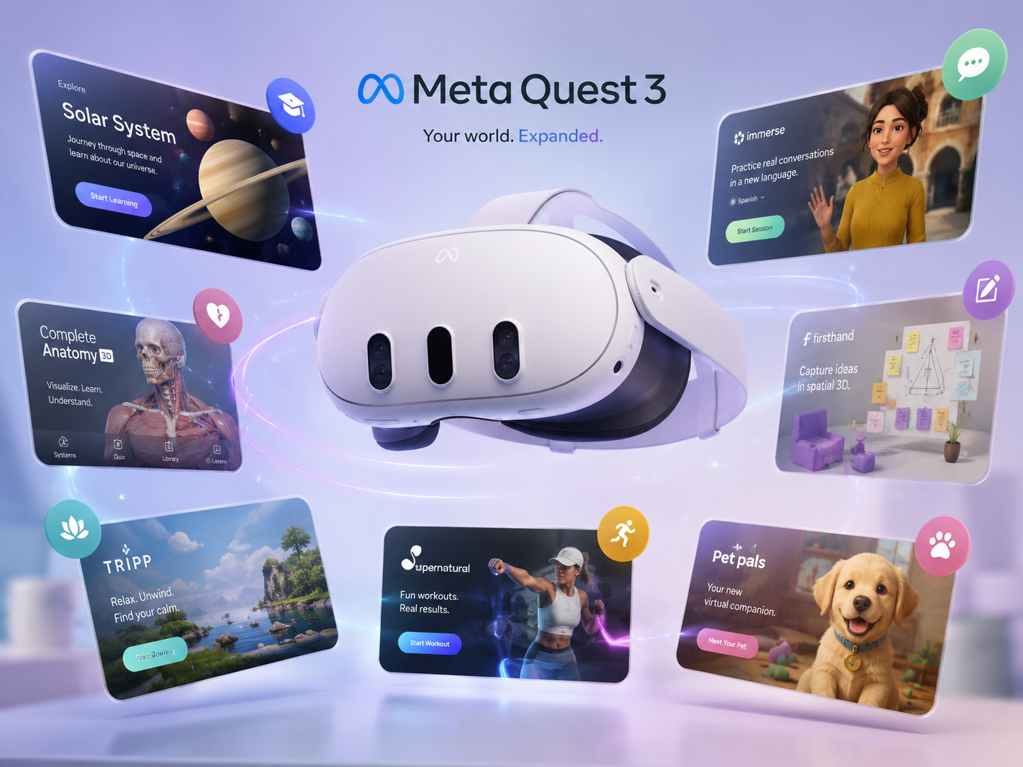 Meta Quest 3 VR headset with AI applications